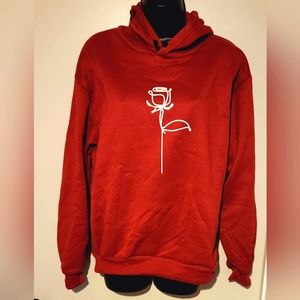Red Hoodie W/ White Rose... Sz XL..NWT